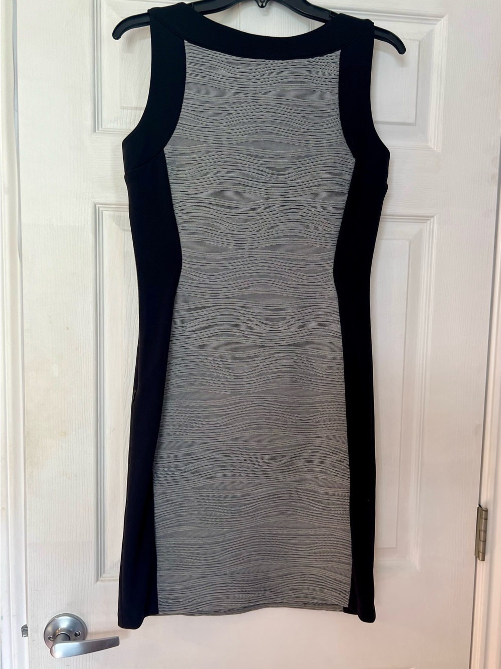 Calvin Klein Black and Gray Sleeveless Midi Dress